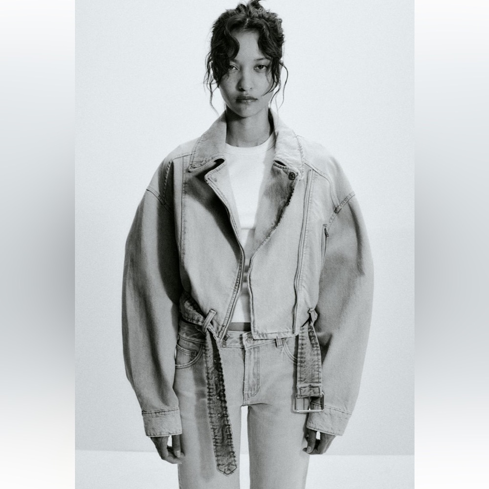 Zara Denim Biker Jacket